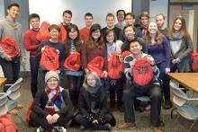 Group of exchange students pose for a photo